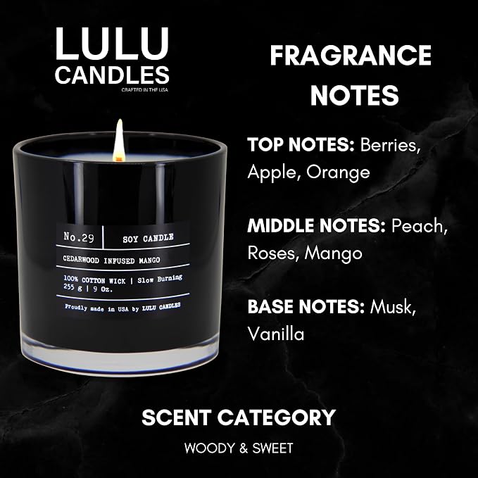 | Cedarwood Infused Mango | Highly Scented Candles for Home - Soy Blend Jar Candle with 100% Cotton Wick, alternate product