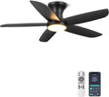 Ceiling Fan with Lights, 46" Flush Mount Ceiling Fans Remote/APP Control - Dimmable, Quiet DC Motor, Indoor Ceiling Fans for