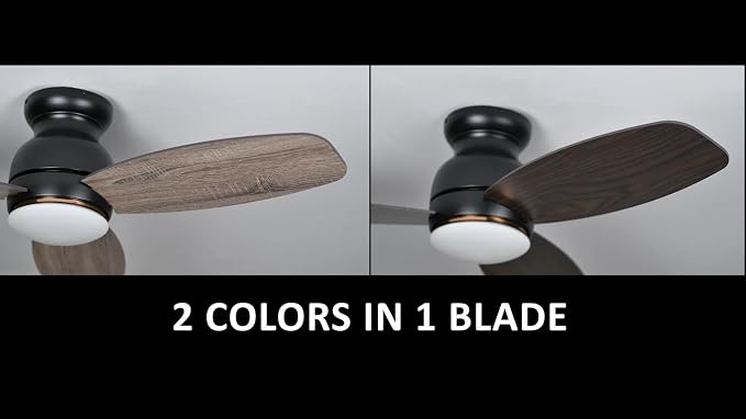 Ceiling Fan with Lights, Indoor & Outdoor Ceiling Fan, 48" Low Profile DC Smart, Compatible with Alexa, Siri, Google Home &