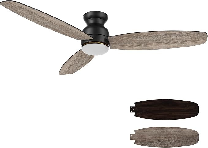 Ceiling Fan with Lights, Indoor & Outdoor Ceiling Fan, 60" Low Profile DC Smart, Compatible with Alexa, Siri, Google Home &