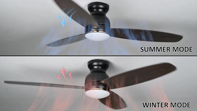 Ceiling Fan with Lights, Indoor & Outdoor Ceiling Fan, 60" Low Profile DC Smart Ceiling Fan Compatible with Alexa, Siri