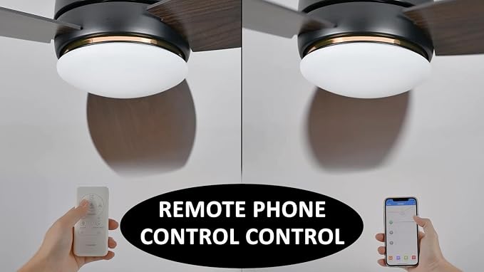 Ceiling Fan with Lights, Indoor & Outdoor Ceiling Fan, 60" Low Profile DC Smart Ceiling Fan Compatible with Alexa, Siri