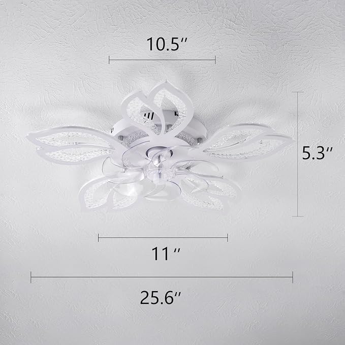 Ceiling Fan with Lights Remote Control, White Bladeless Ceiling Fan with Light, alternate product view 5