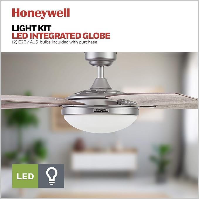 Ceiling Fans Carmel Modern 48 Inch Ceiling Fan with Light, Remote Control Fan, LED Indoor Fan with 5 Blades, Gray Oak and