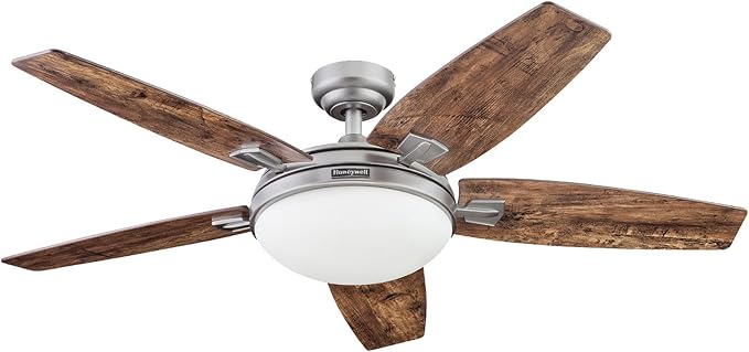 Ceiling Fans Carmel Modern 48 Inch Ceiling Fan with Light, Remote Control Fan, LED Indoor Fan with 5 Blades, Gray Oak and