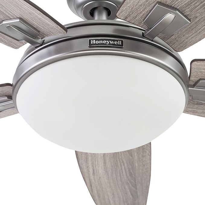 Ceiling Fans Carmel Modern 48 Inch Ceiling Fan with Light, Remote Control Fan, LED Indoor Fan with 5 Blades, Gray Oak and