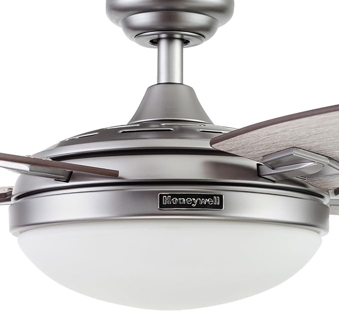 Ceiling Fans Carmel Modern 48 Inch Ceiling Fan with Light, Remote Control Fan, LED Indoor Fan with 5 Blades, Gray Oak and