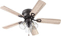 Ceiling Fans Renton 42" Bronze Indoor Fan with Clear 3 Light LED Multi Arm; E26/B11 Bulb and Pull-Chains, Traditional Style