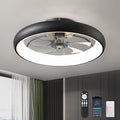 Ceiling Fans with Lights 20'' Flush Mount Fan Remote & APP Control Black Low Profile 6 Wind Speeds Smart Dimmable LED for