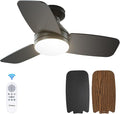 Ceiling Fans with Lights, 30 inch Low Profile Ceiling fan with Light and Remote Control, Flush Mount, Reversible, 3CCT