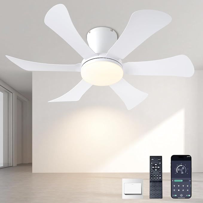 Ceiling Fans with Lights,36" Low Profile Ceiling Fan with Light and Remote Control,Flush Mount, Reversible, Dimmable