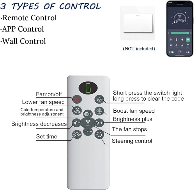 Ceiling Fans with Lights, 42 Inch Low Profile Ceiling Fan with Light and Remote Control, Flush Mount, DC Reversible Motor