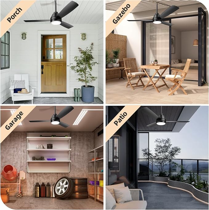 Ceiling Fans with Lights,42" LED Fan Light Hanging with Hook,Plug in Ceiling Fan Light,Hook Type Ceiling