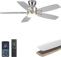 Ceiling Fans with Lights, 42'' Low Profile Ceiling Fan with Light and Remote/APP Control, Modern Flush Mount Ceiling Fan for