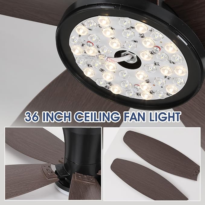 Ceiling Fans with Lights-42 Low Profile Ceiling Fan with Light and Remote/APP Control, Flush Mount, DC, alternate view 7