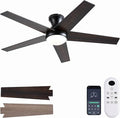 Ceiling Fans with Lights, 48 inch Low Profile Ceiling Fan with Light and Remote Control, Flush Mount, Reversible Motor