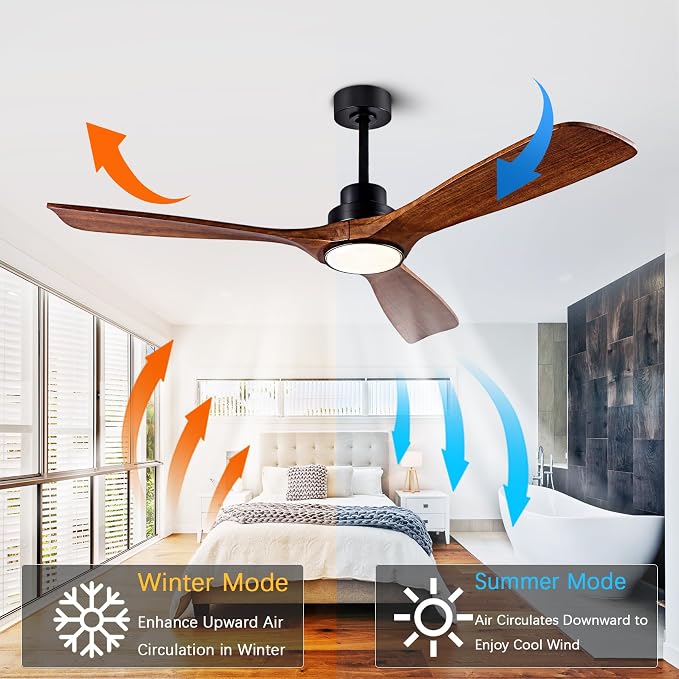 Ceiling Fans with Lights, 52 Inch Ceiling Fan with Remote/APP Control,3CCT Dimmable Light,Noiseless Reversible DC Motor,3