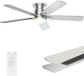 Ceiling Fans with Lights 52 Inch, Flush Mount, Remote Control, 3CCT Dimmable, 6 Speeds, Quiet Reversible DC Motor, Low