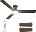 Ceiling Fans with Lights, 52 inch Low Profile Ceiling fan with Light and Remote Control, Flush Mount, Reversible, 3CCT
