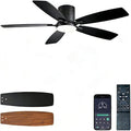 Ceiling Fans with Lights, 52 inch Low Profile Ceiling Fan with Light and Remote Control, Flush Mount, LED Dimmable DC