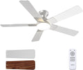 Ceiling Fans with Lights, 52 Inch Low Profile Ceiling Fan with Light and Remote Control, Flush Mount, Reversible, 3CCT