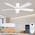Ceiling Fans with Lights, 52 Inch Low Profile Ceiling Fan with Light and Remote Control, Flush Mount, DC