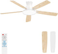 Ceiling Fans with Lights,52 inch,Quiet,Reversible Motor,Dimmable, Adjustable Color Temperature,6 Speeds,Timer, Low Profile