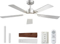 Ceiling Fans with Lights, 52 inch Silver Ceiling fan with Light and Remote Control, Reversible, 3CCT, Dimmable, Noiseless