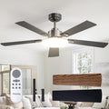 Ceiling Fans with Lights, 52 inch Sleek Ceiling Fan with Light and Remote Control, 3CCT, Dimmable, Reversible, Noiseless