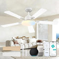 Ceiling Fans with Lights, 52 inch Smart Ceiling Fan with Remote/APP/Alexa Control, Downrod Mount, Reversible DC Motor, 5