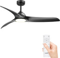 Ceiling Fans with Lights, 56 inch Low Profile Ceiling Fan with Light and Remote Control, Flush Mount, 3CCT, Dimmable, Quiet