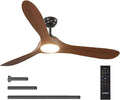 Ceiling Fans with Lights, 60 Inch Indoor/Outdoor Ceiling Fan with Remote Control, Reversible, 3 Wood Blades, 6 Speeds, 3CCT