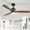 Ceiling Fans With Lights, 60 Inch Solid Wood Ceiling Fan With Light Remote Control, Indoor/Outdoor Ceiling Fan with
