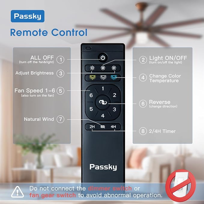 Ceiling Fans with Lights, 66 inch Bronze Ceiling fan with Light and Remote Control, Reversible, Dimmable, 3CCT, Quiet, Caged