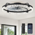 Ceiling Fans with Lights and Remote, 24 Inch Flush Mount Fan Light, 6 Speeds, 3CCT, Dimmable, Low Profile Ceiling Fan, Modern