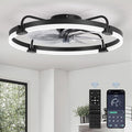 Ceiling Fans with Lights and Remote, 24'' Low Profile Ceiling Fan with Light, 3000-6000K Dimmable Fandelier LED