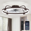 Ceiling Fans with Lights and Remote, 24'' Low Profile Ceiling Fan with Light, 3000-6000K Dimmable Fandelier LED