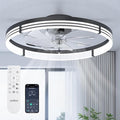 Ceiling Fans with Lights and Remote, 24'' Low Profile Ceiling Fans, 3000-6000K Dimmable Modern Flush Mount LED