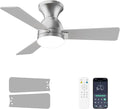 Ceiling Fans with Lights and Remote, 36 Inch Ceiling Fan with Light, Low Profile, Reversible, Dimmable LED, Flush Mount