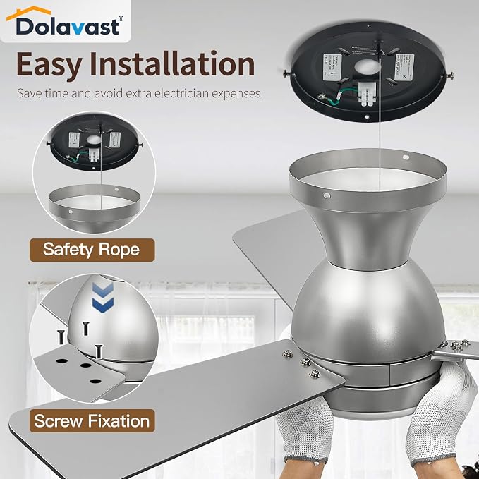 Ceiling Fans with Lights and Remote, 36 Inch Ceiling Fan with Light, Low Profile, Reversible, Dimmable LED, Flush Mount