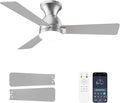 Ceiling Fans with Lights and Remote, 42 Inch Ceiling Fan with Light, Low Profile, Reversible, Dimmable LED