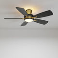 Ceiling Fans with Lights and Remote, 46 Inch Low Profile Ceiling Fan with Light, Flush Mount, Reversible, 3CCT, Dimmable