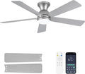 Ceiling Fans with Lights and Remote, 48 Inch Ceiling Fan with Light, Low Profile, Reversible, Dimmable LED