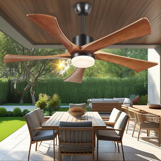 Ceiling Fans with Lights and Remote, 52 Inch Outdoor Fans for Patios, USA Original Patent, ETL Listed, 3 Downrods, 5 Blades