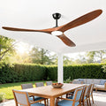 Ceiling Fans with Lights and Remote 72 Inch, 3 Wood Blades, 3 Downrods, DC Motor, Timer, Dimmable LED, 6 Speeds, product