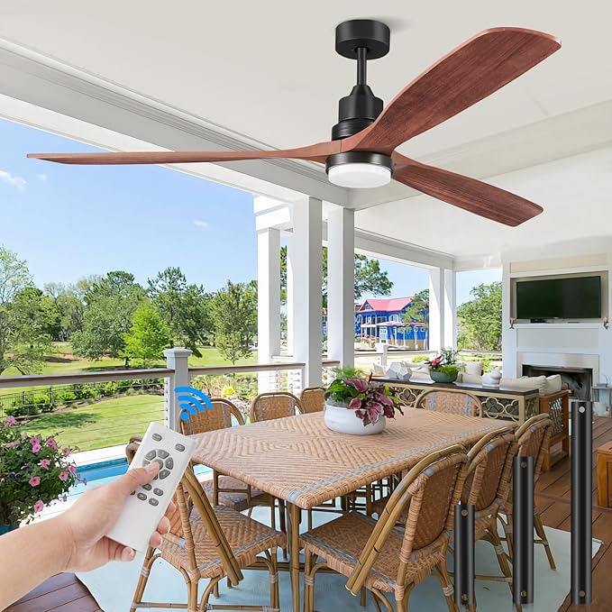 Ceiling Fans with Lights and Remote, 72 Inch Outdoor Ceiling Fan with Light, 3 Downrods, ETL Listed, product image