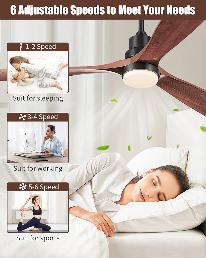 Ceiling Fans with Lights and Remote, 72 Inch Outdoor Ceiling Fan with Light, 3 Downrods, ETL Listed, alternate product view 5