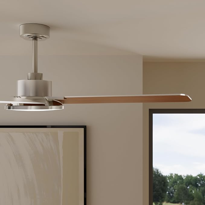 Ceiling Fans with Lights and Remote Control, 52 Inch Modern Ceiling Fan with 3CCT Dimmable LED, 6 Speeds, Quiet Reversible DC