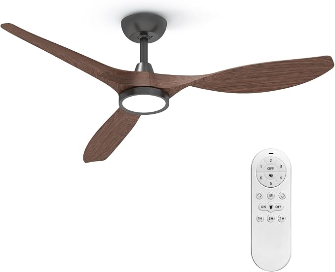 Ceiling Fans with Lights and Remote Control,Quiet Noiseless Reversible DC Motor,6 Speeds,Timers, 3 CCT, Indoor Use, Plastic