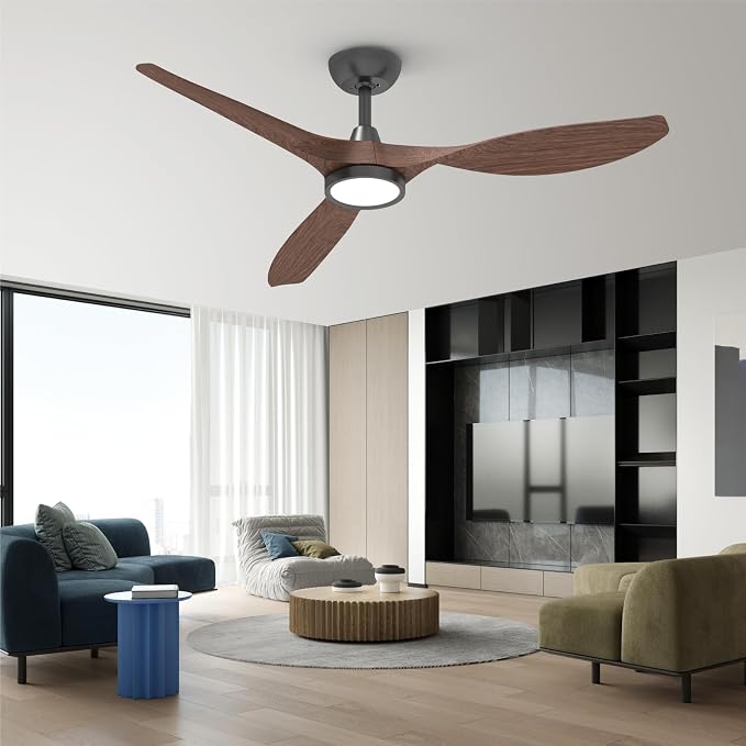 Ceiling Fans with Lights and Remote Control,Quiet Noiseless Reversible DC Motor,6 Speeds,Timers, 3 CCT, Indoor Use, Plastic